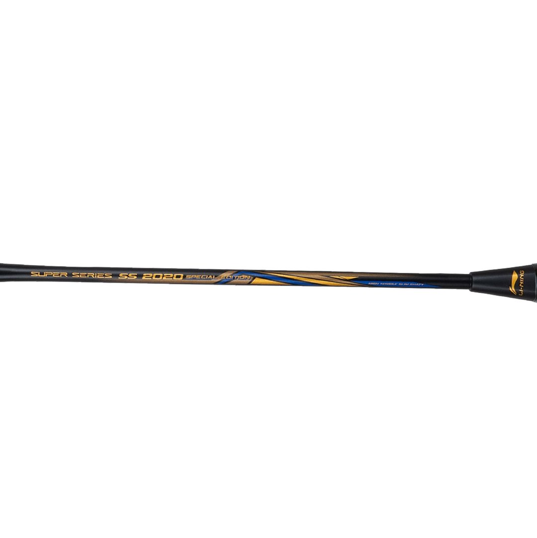 Close up of Super series 2020 Badminton racket shaft by Li-ning studio