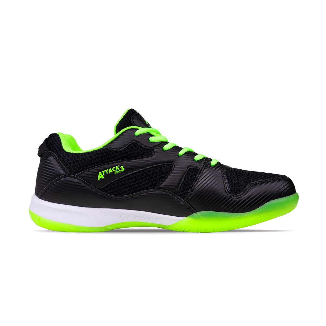 Li-Ning Attack Pro III Badminton shoes- black, lime