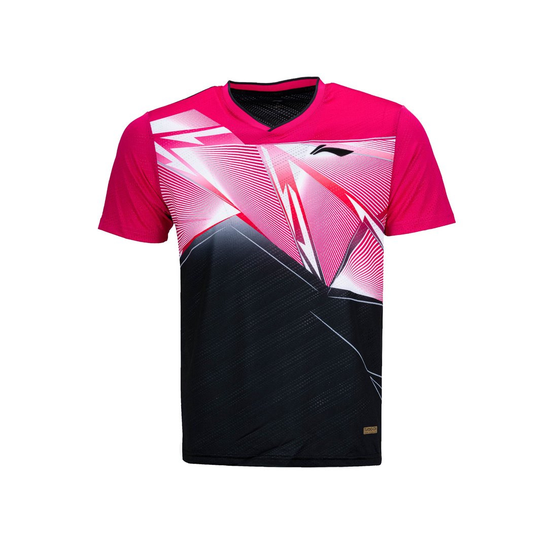 Triangulations T-shirt - Fushia/Black