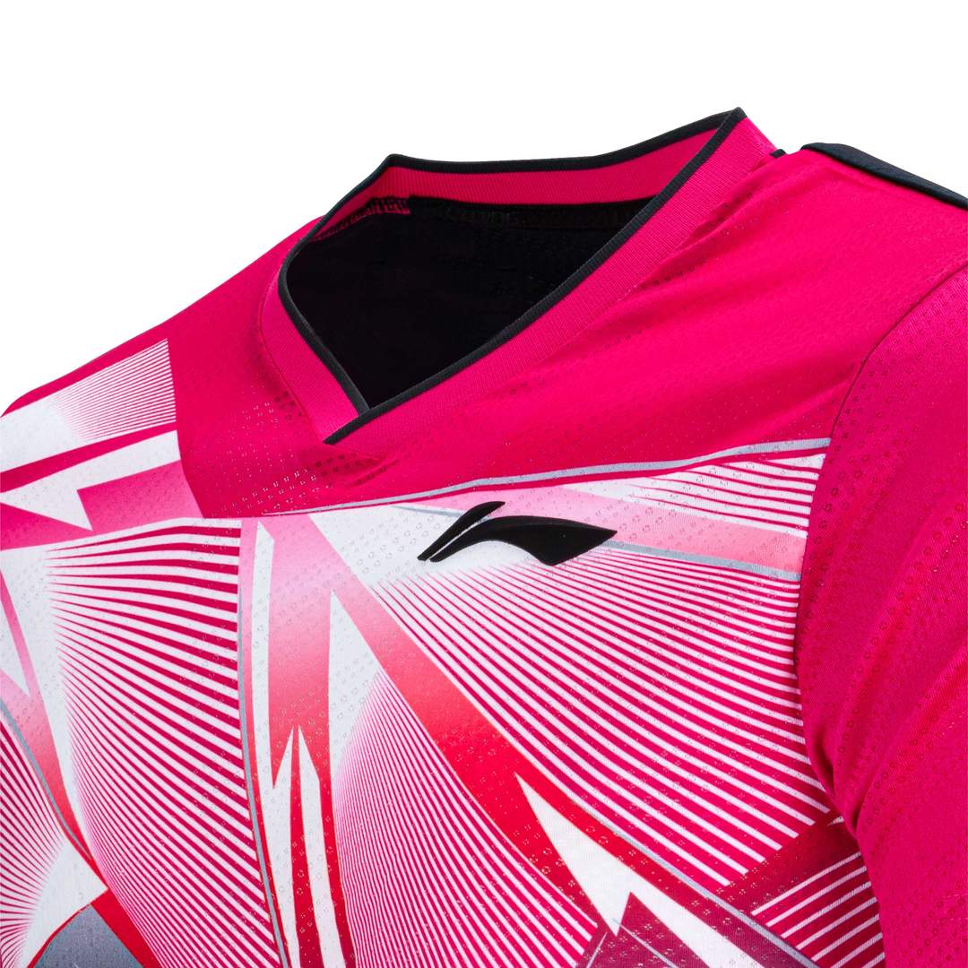 Triangulations T-shirt - Fushia/Black