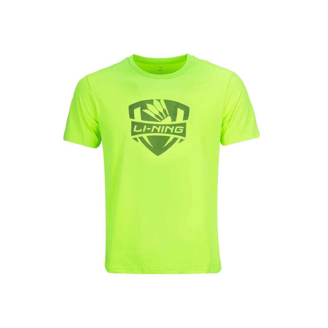 Crest Emblem T-shirt - Neon Lime - Front View