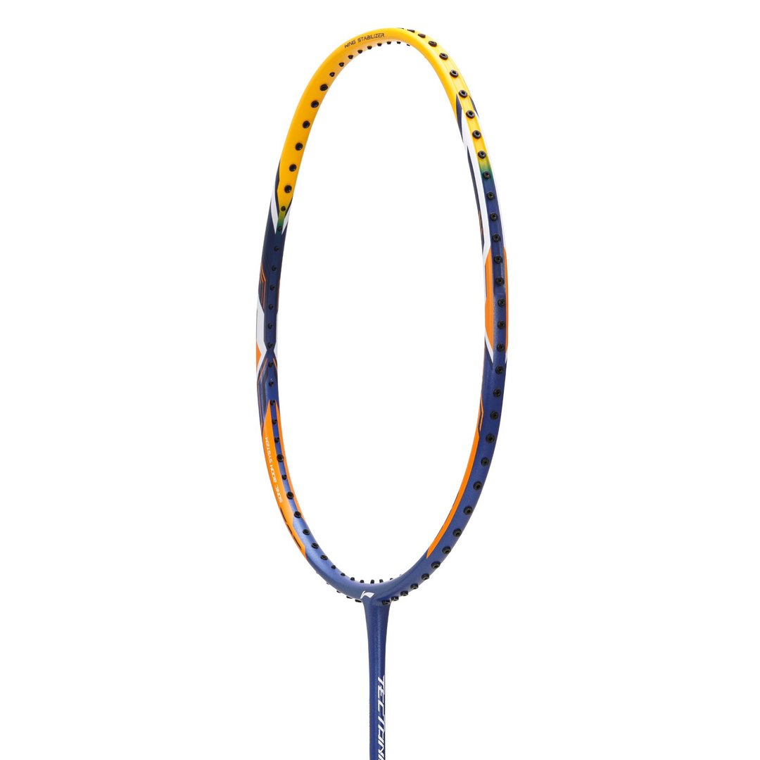 Close up of Tectonic 1 3U unstrung Badminton racket by Li-ning studio