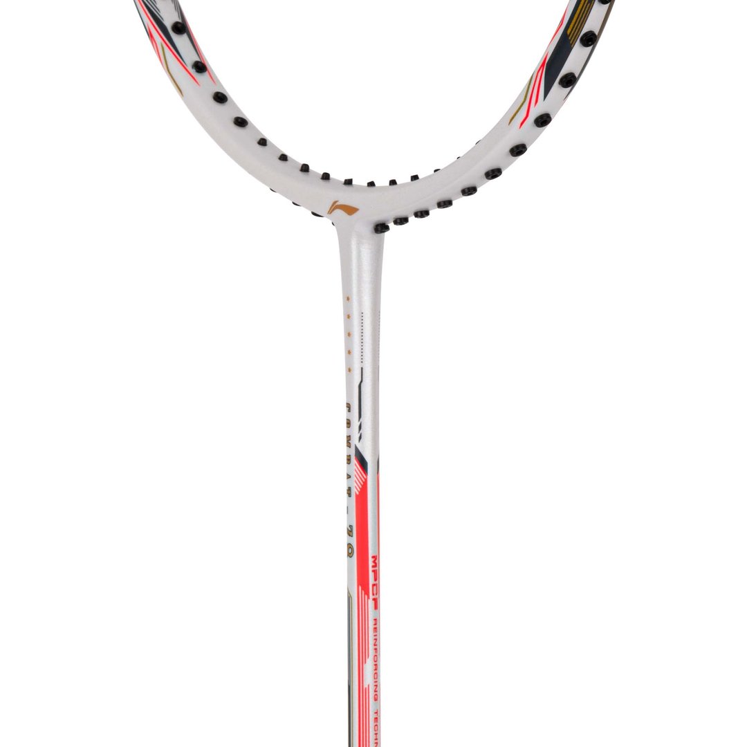 Combat Z8 - 84 Grams (White/Black/Orange Red) - Badminton Racket
