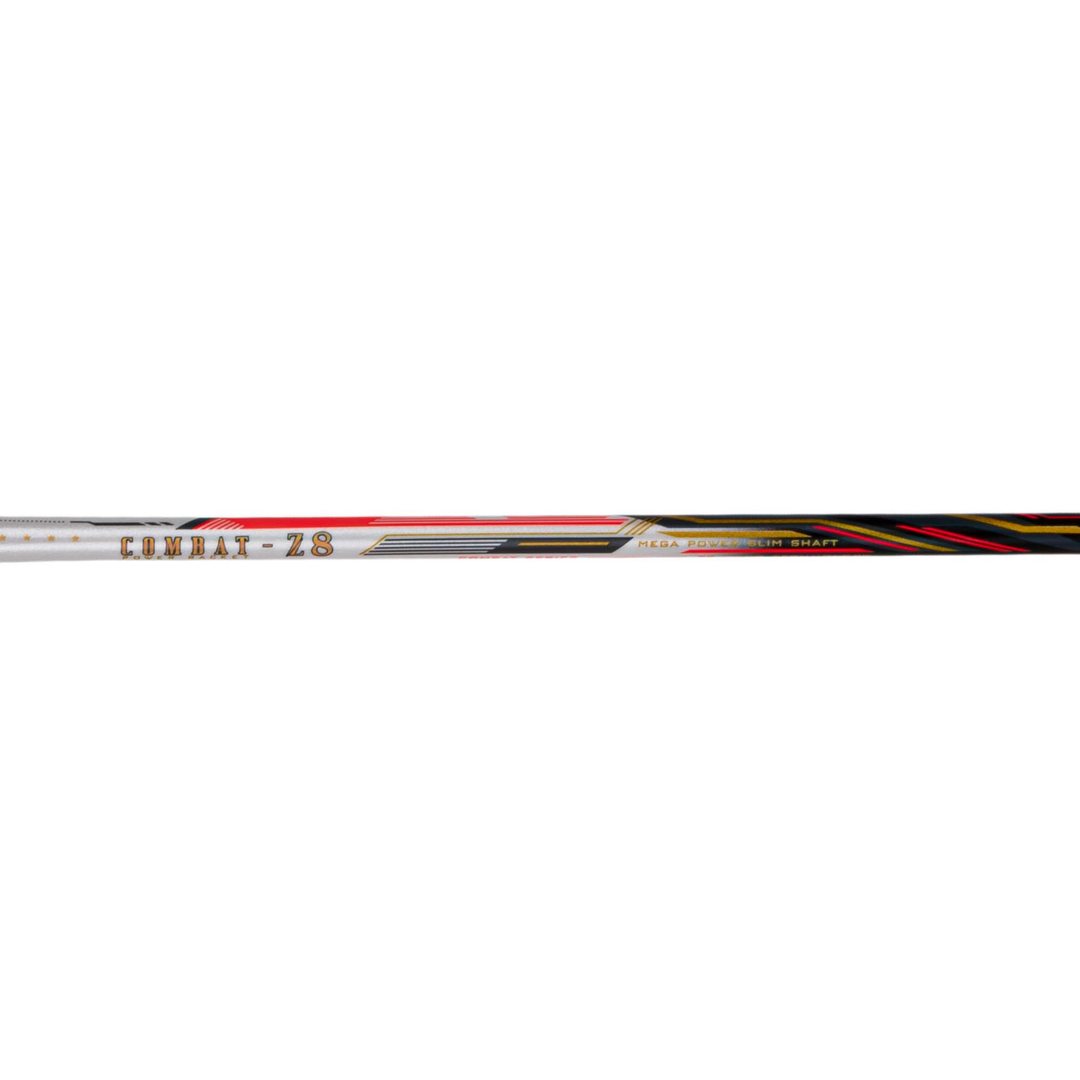 Combat Z8 - 84 Grams (White/Black/Orange Red) - Badminton Racket Shaft