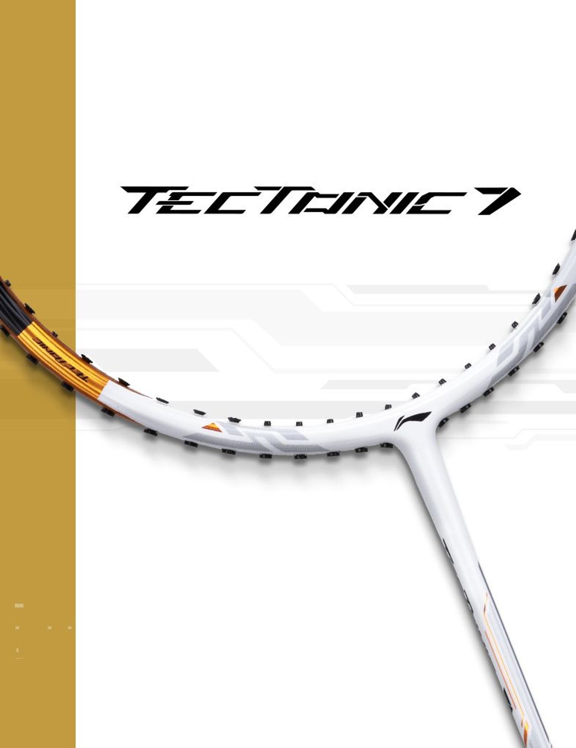 Close up of Tectonic 7 Badminton racket by Li-Ning Studio
