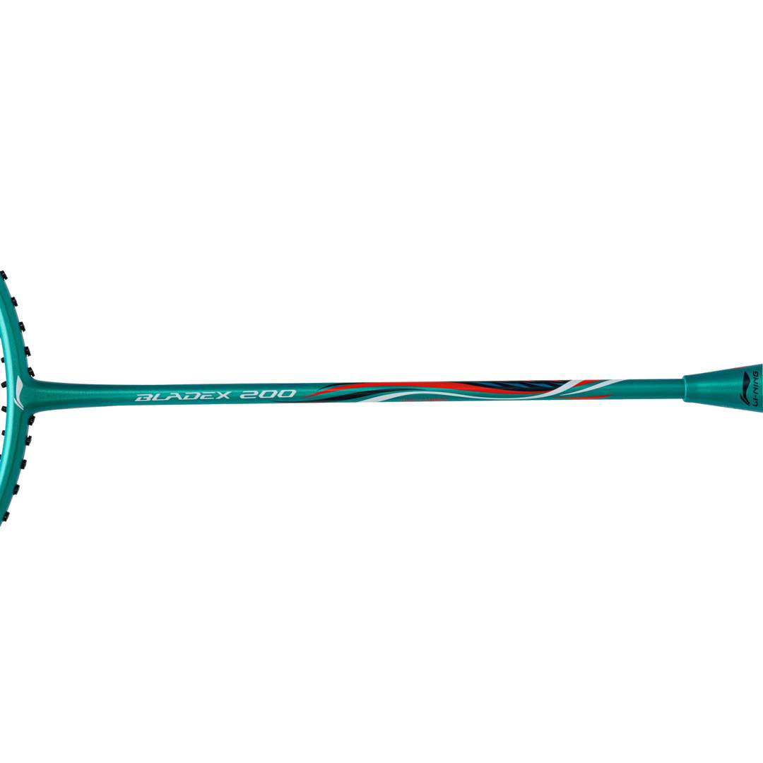 Close up of BladeX 200 3U Badminton racket shaft by Li-ning studio