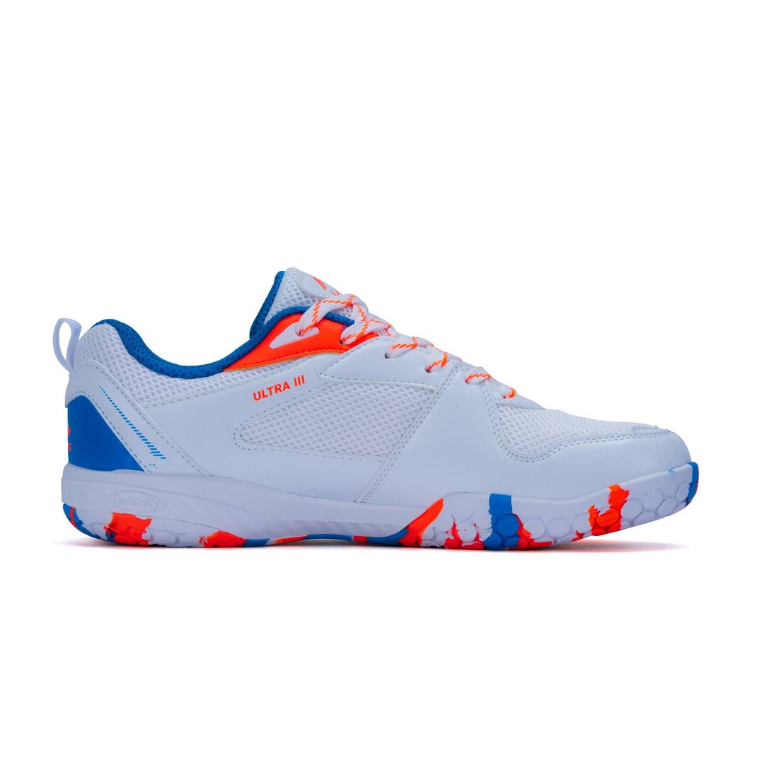 Li-Ning Ultra III Badminton shoe-White, blue, orange